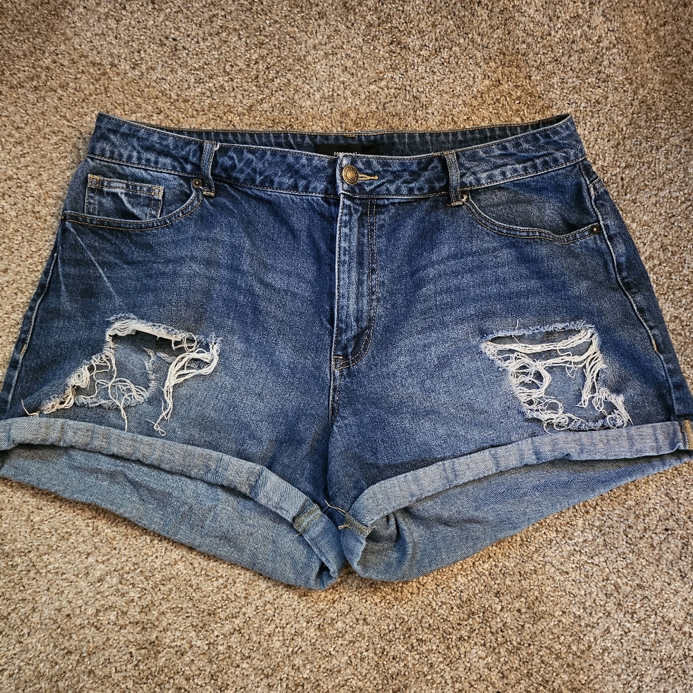 Forever 21 Size 12 Ripped Jean Shorts